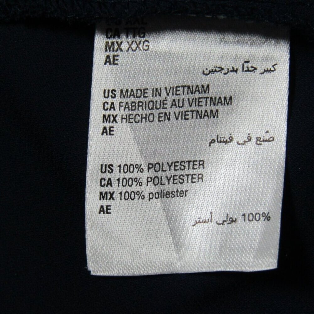 JM Collection Blue Rhinestone Top Size XXL 3/4 Elastic Sleeves Semi Sheer Bling - Picture 7 of 9